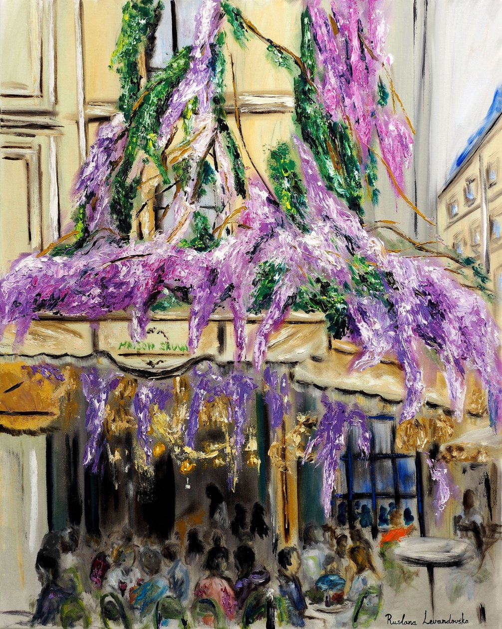 Maison Sauvage Paris - Wisteria, 2023 (óleo sobre tela) de Ruslana Levandovska