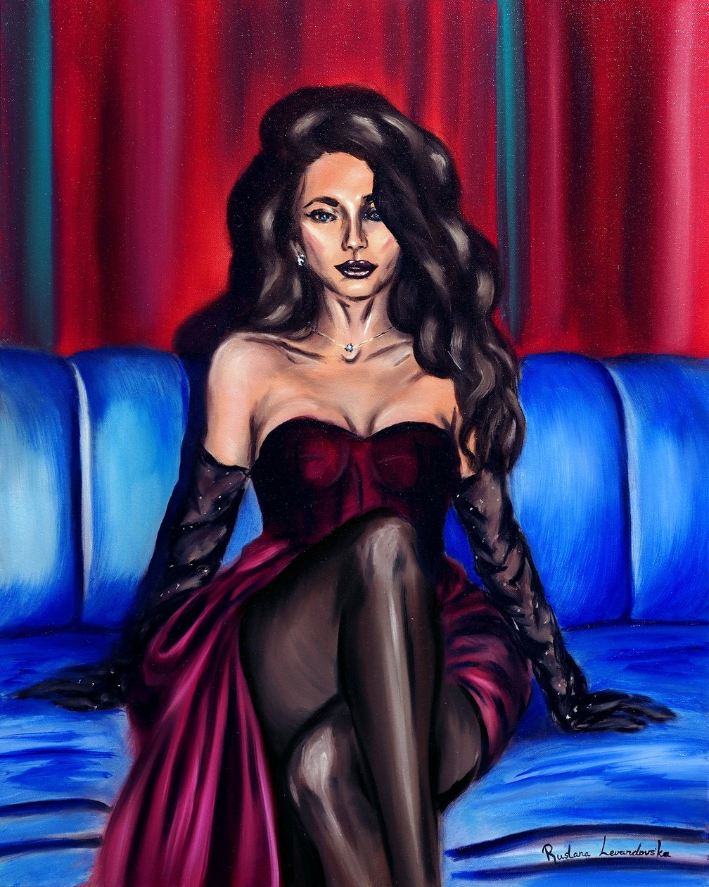 Glamour da meia-noite, 2024 (óleo sobre tela) de Ruslana Levandovska