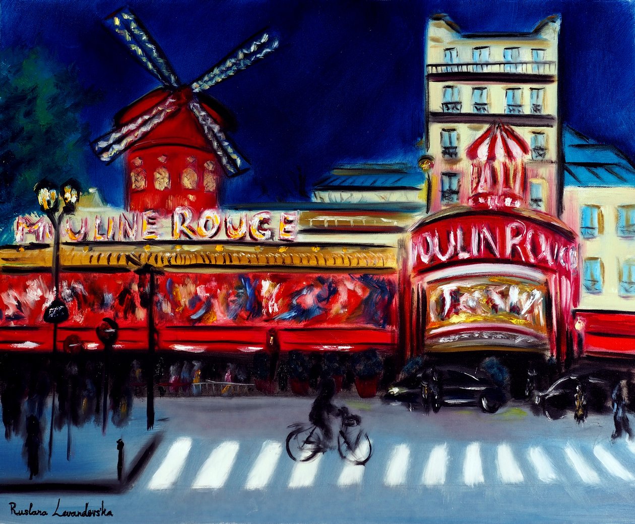Moulin Rouge Evening Paris, 2024 (óleo sobre tela) de Ruslana Levandovska