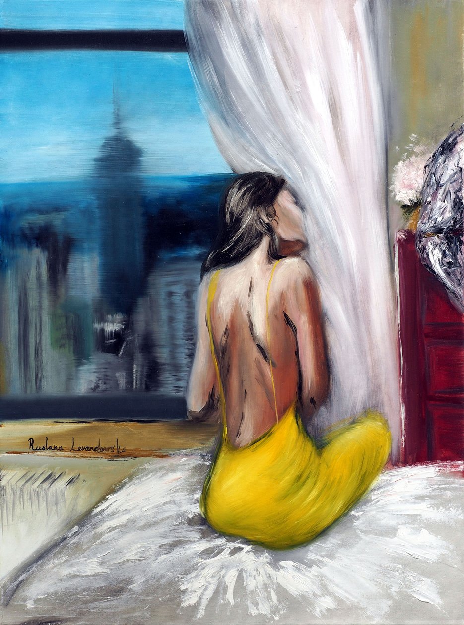 Pillow Talk, 2022 (óleo sobre tela) de Ruslana Levandovska