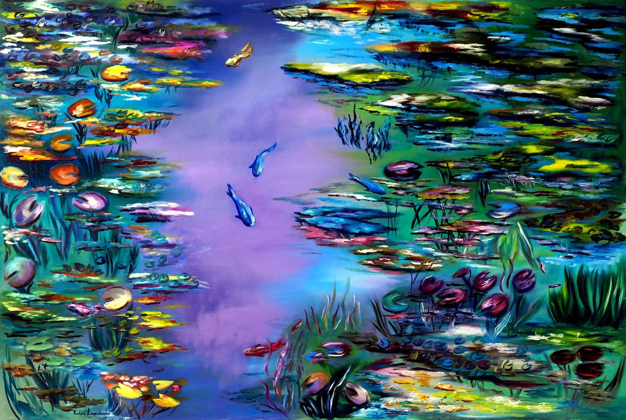 Lagoa da tranquilidade, 2024 (óleo sobre tela) de Ruslana Levandovska