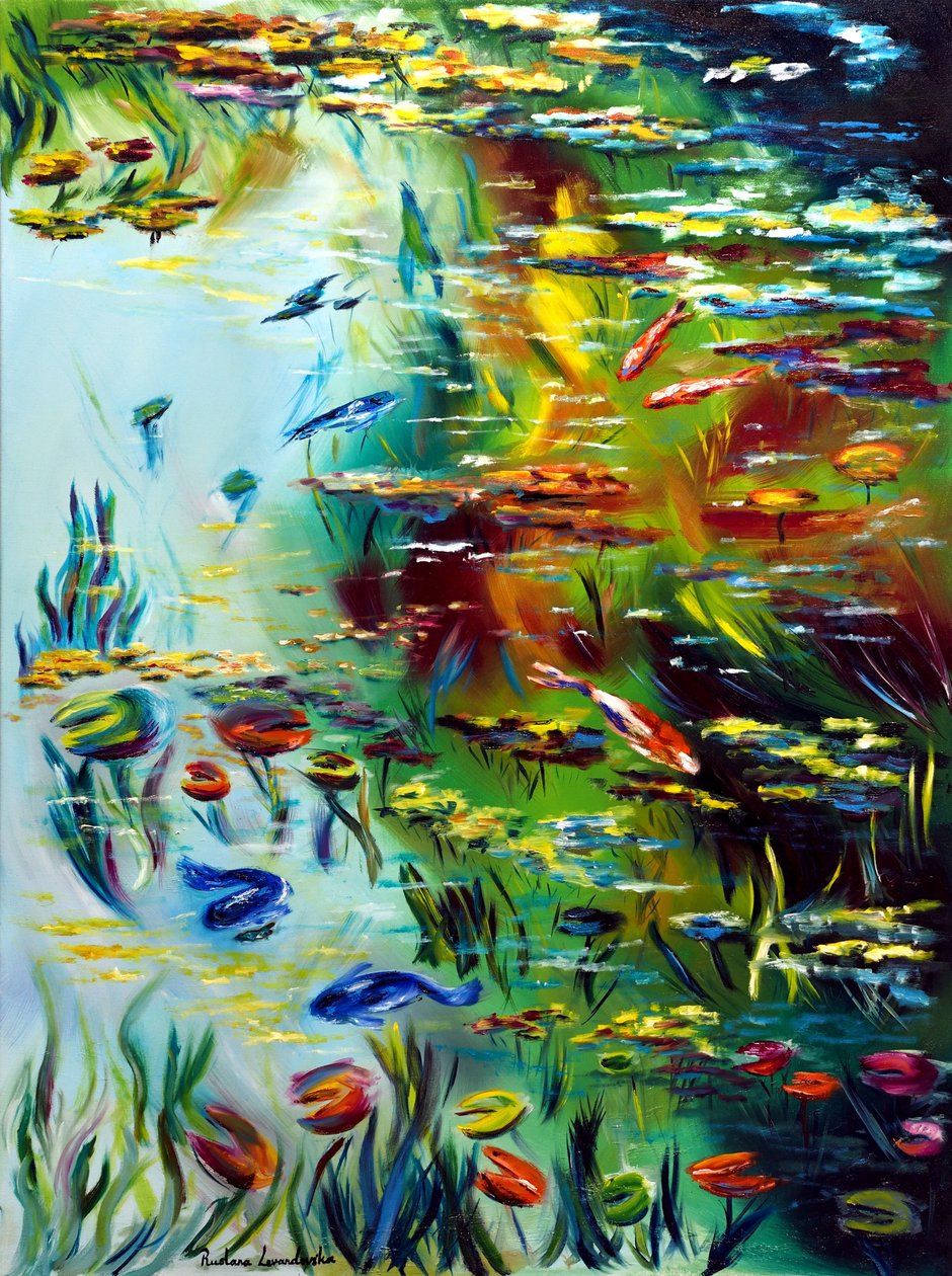 Lagoa da tranquilidade II, 2024 (óleo sobre tela) de Ruslana Levandovska