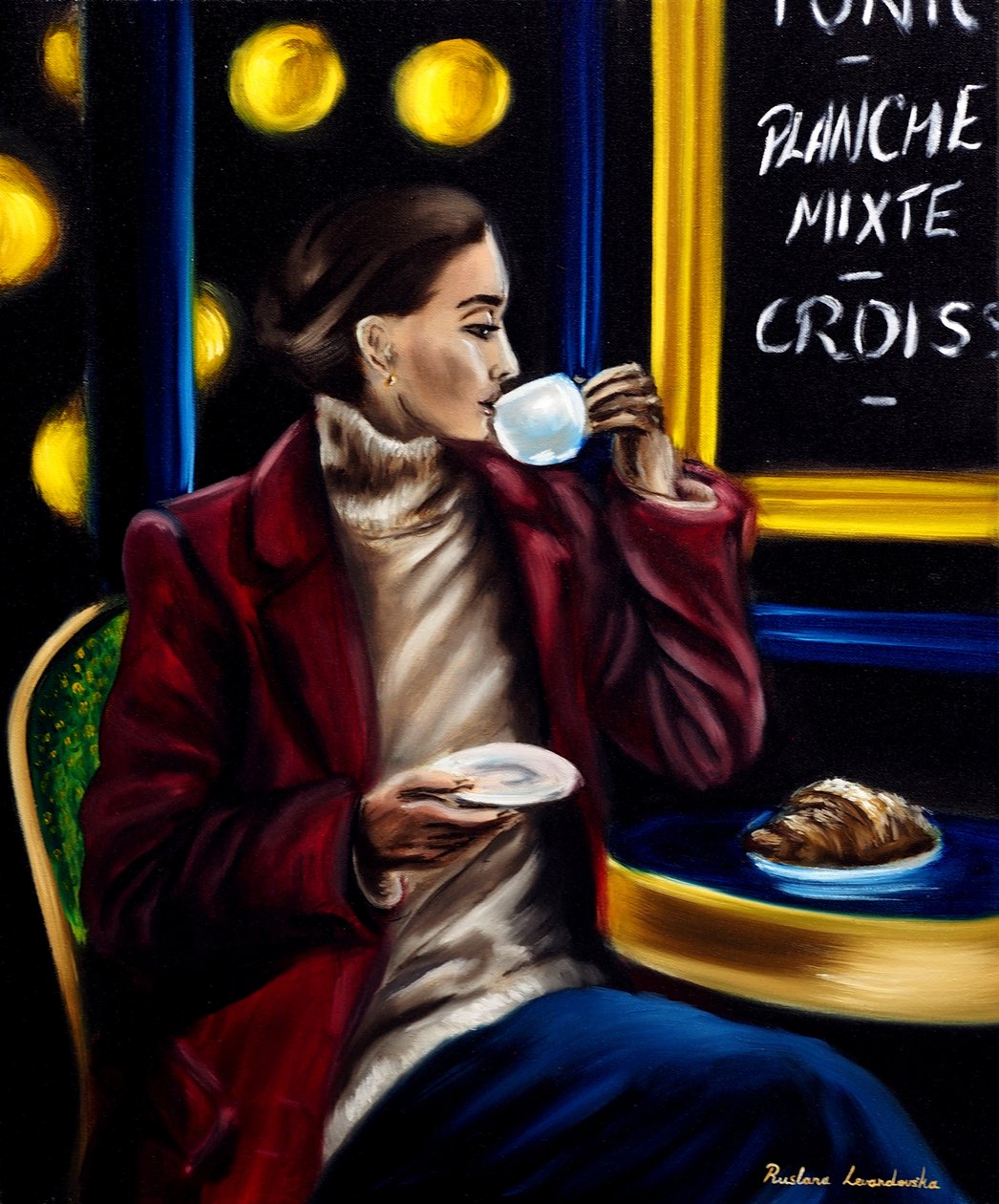 Saboreando Paris, 2024 (óleo sobre tela) de Ruslana Levandovska