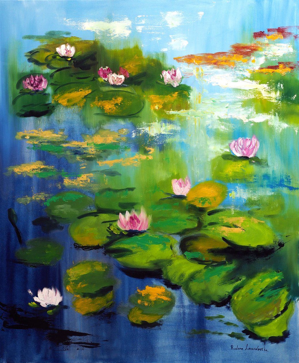Nenúfares do Jardim de Monet, 2021 (óleo sobre tela) de Ruslana Levandovska