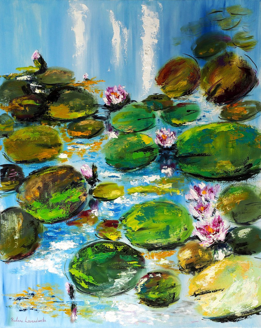 Lagoa dos Nenúfares, 2021 (óleo sobre tela) de Ruslana Levandovska