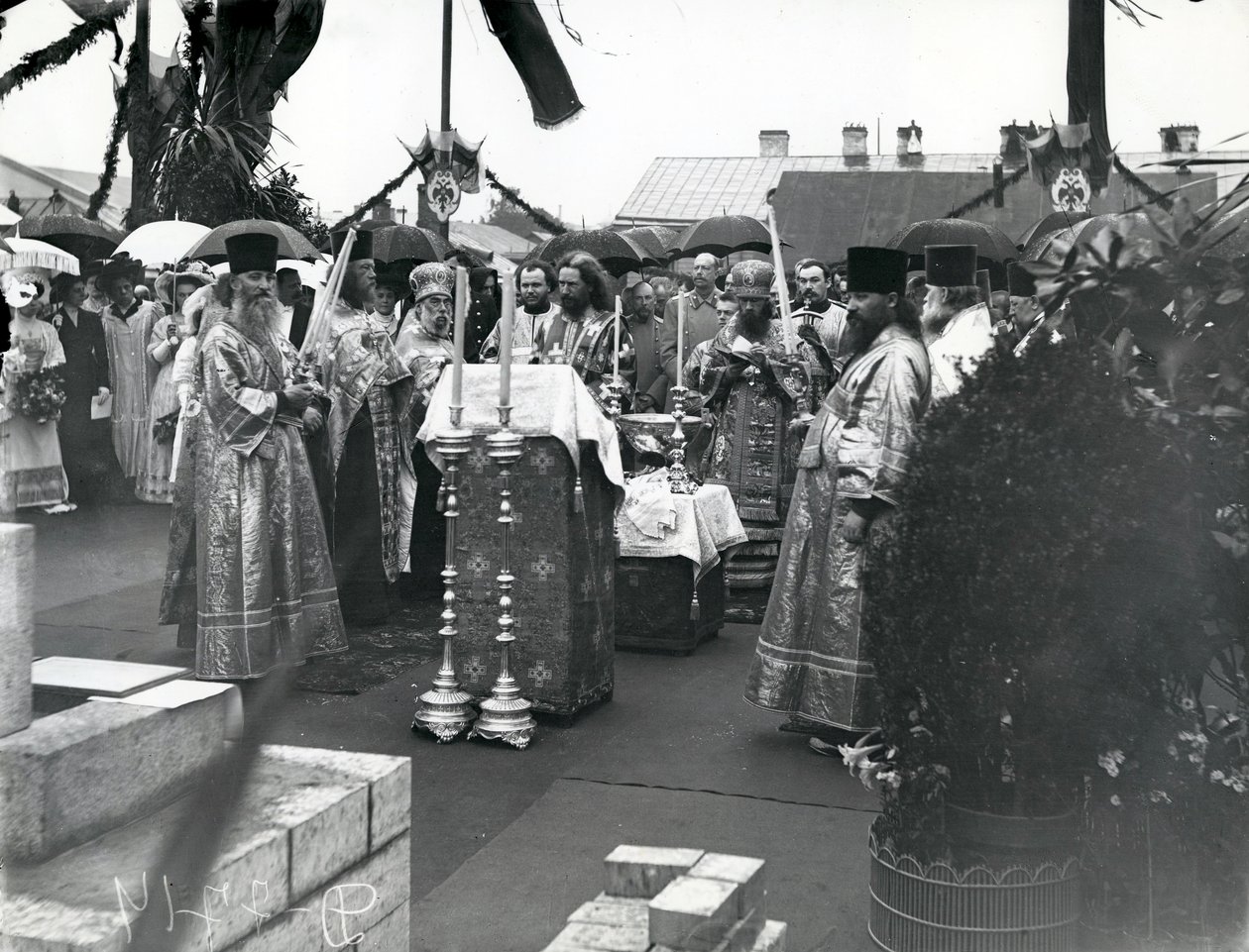 Um Molebin em São Petersburgo, no início de 1900 de Russian Photographer