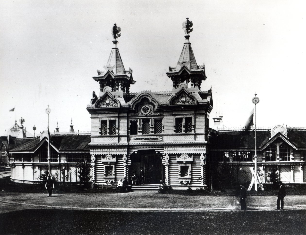 Pavilhão das instituições de caridade, Exposição de Indústria e Arte de Toda a Rússia, Nizhny Novgorod, 1896 de Russian Photographer