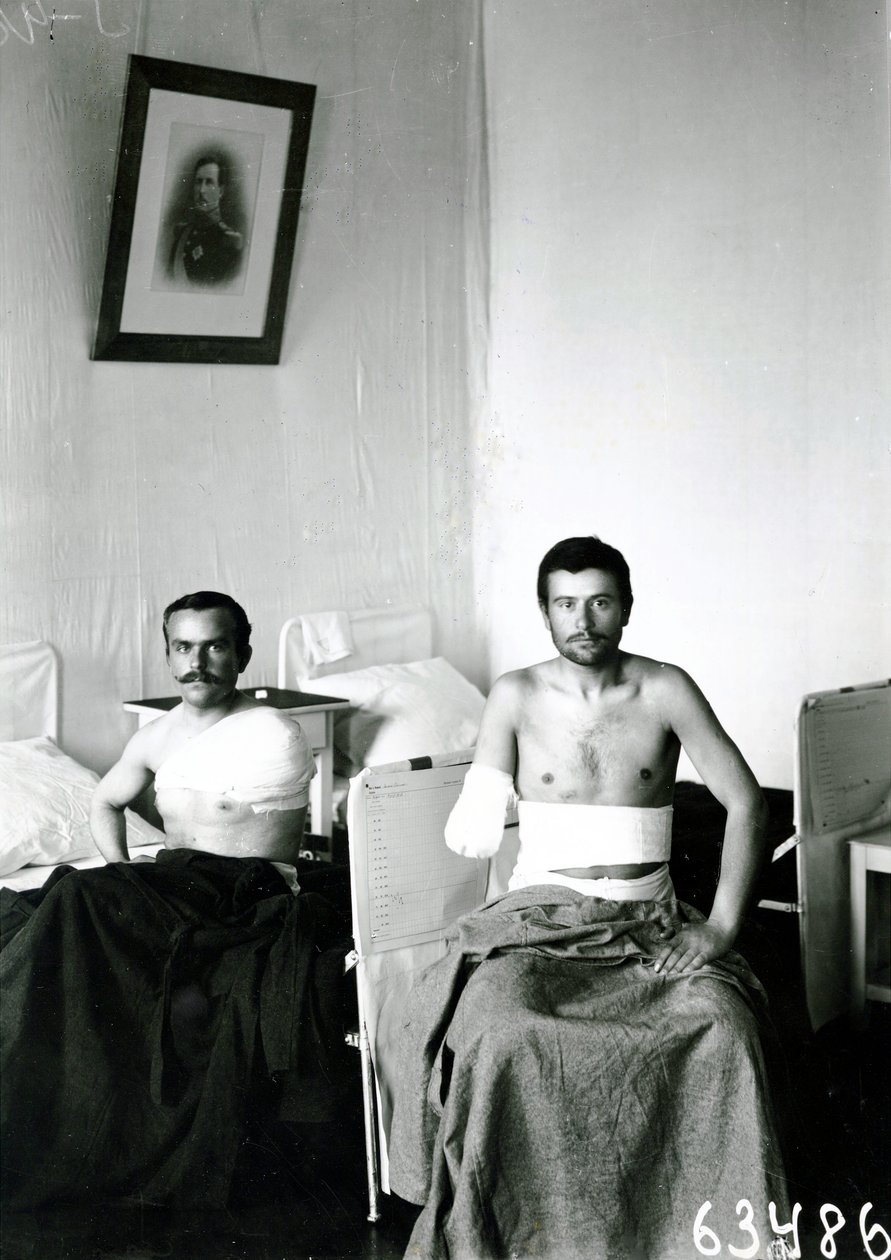 Soldados feridos em um hospital militar, São Petersburgo de Russian Photographer