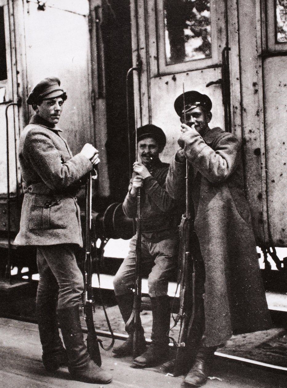 Jovens guardas vermelhos (foto sépia) de Russian Photographer