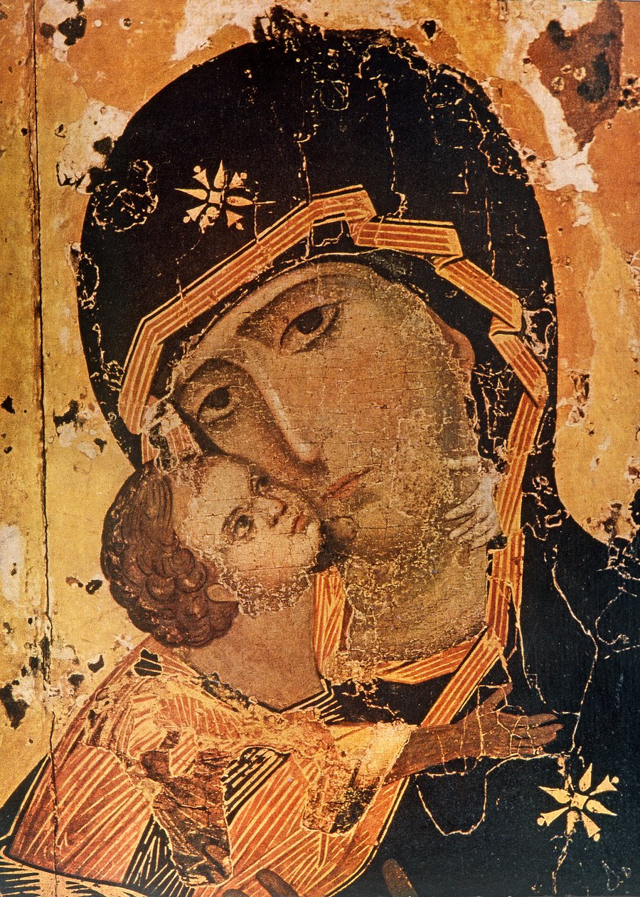 Ícone (óleo no painel de madeira) de Russian School