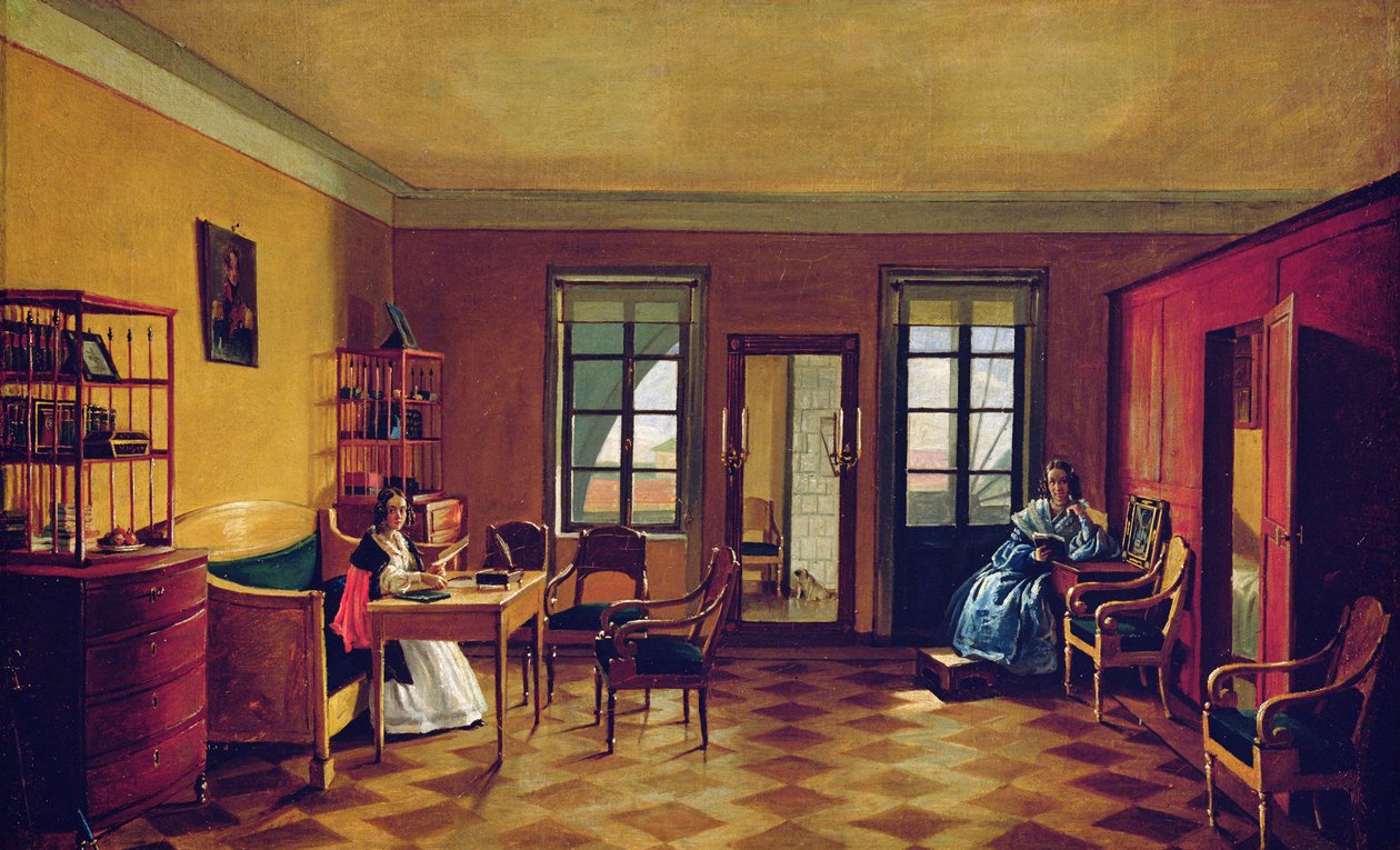 Interior de um sótão de Russian School