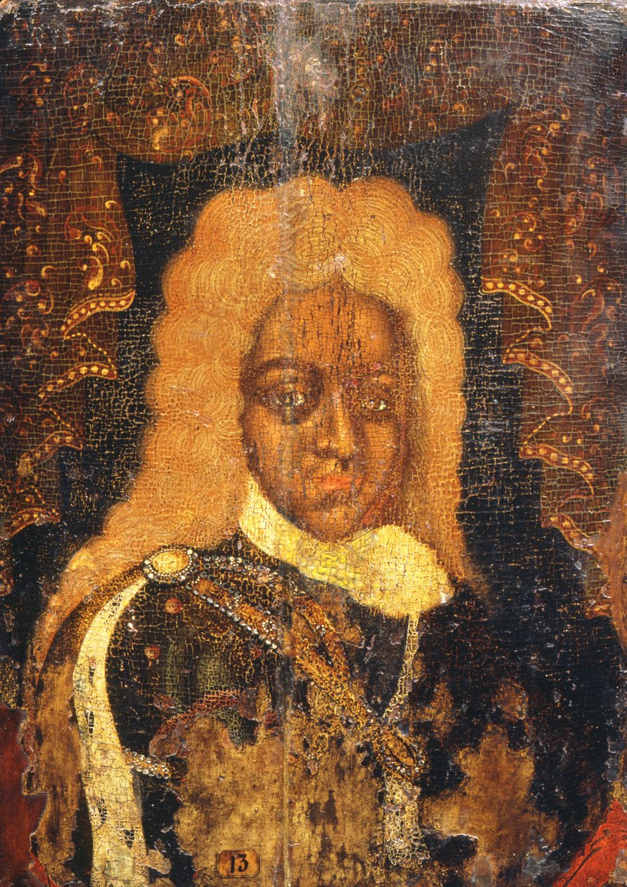 Retrato do czar Alexei I (1629-76) de Russian School