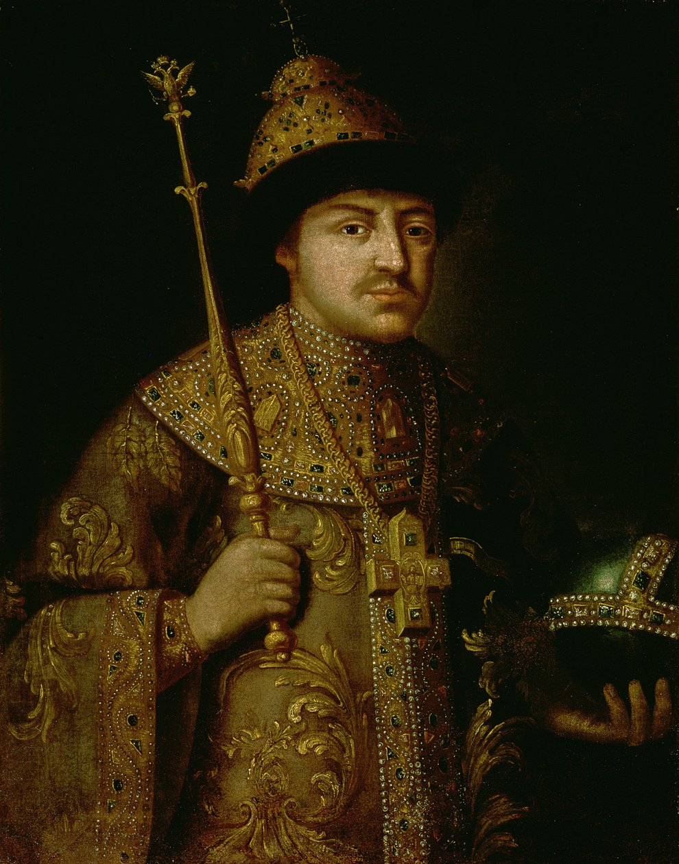 Retrato do czar Fyodor III Alexeevich (1661-1682) de Russian School
