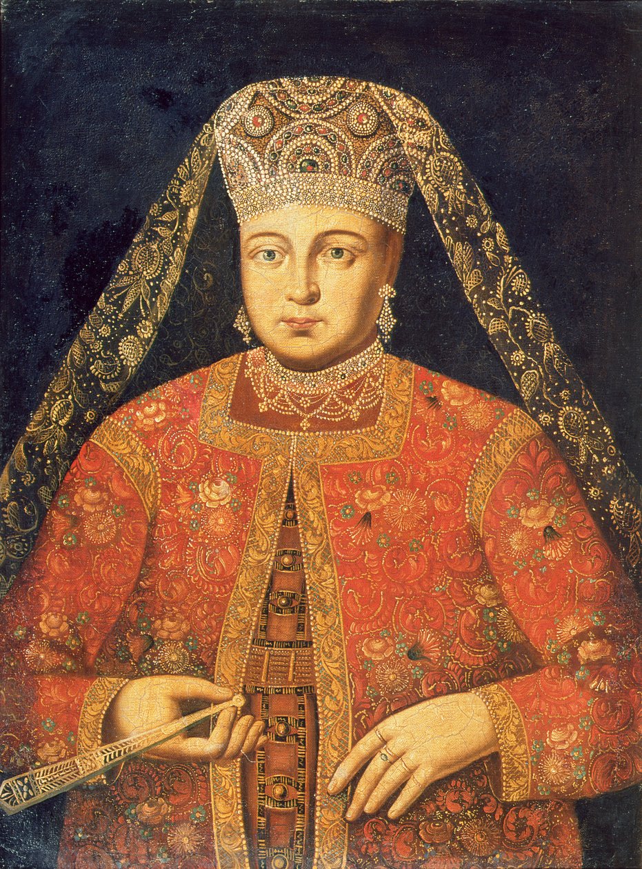 Retrato da czarina Marfa Matveyevna (1664-1715) de Russian School