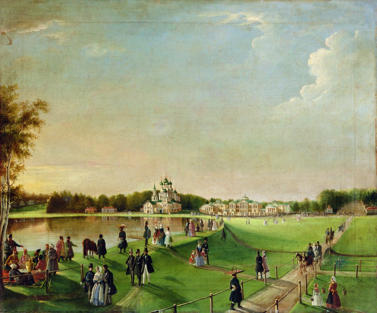 Feliz festa em Ostankino, na década de 1840 de Russian School