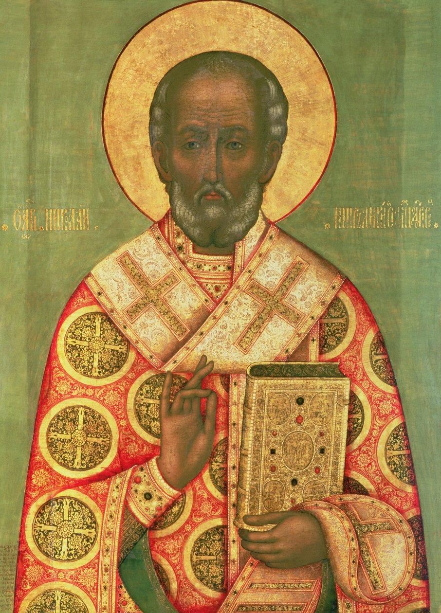 São Nicolau, Escola de Moscou (tempera no painel) de Russian School