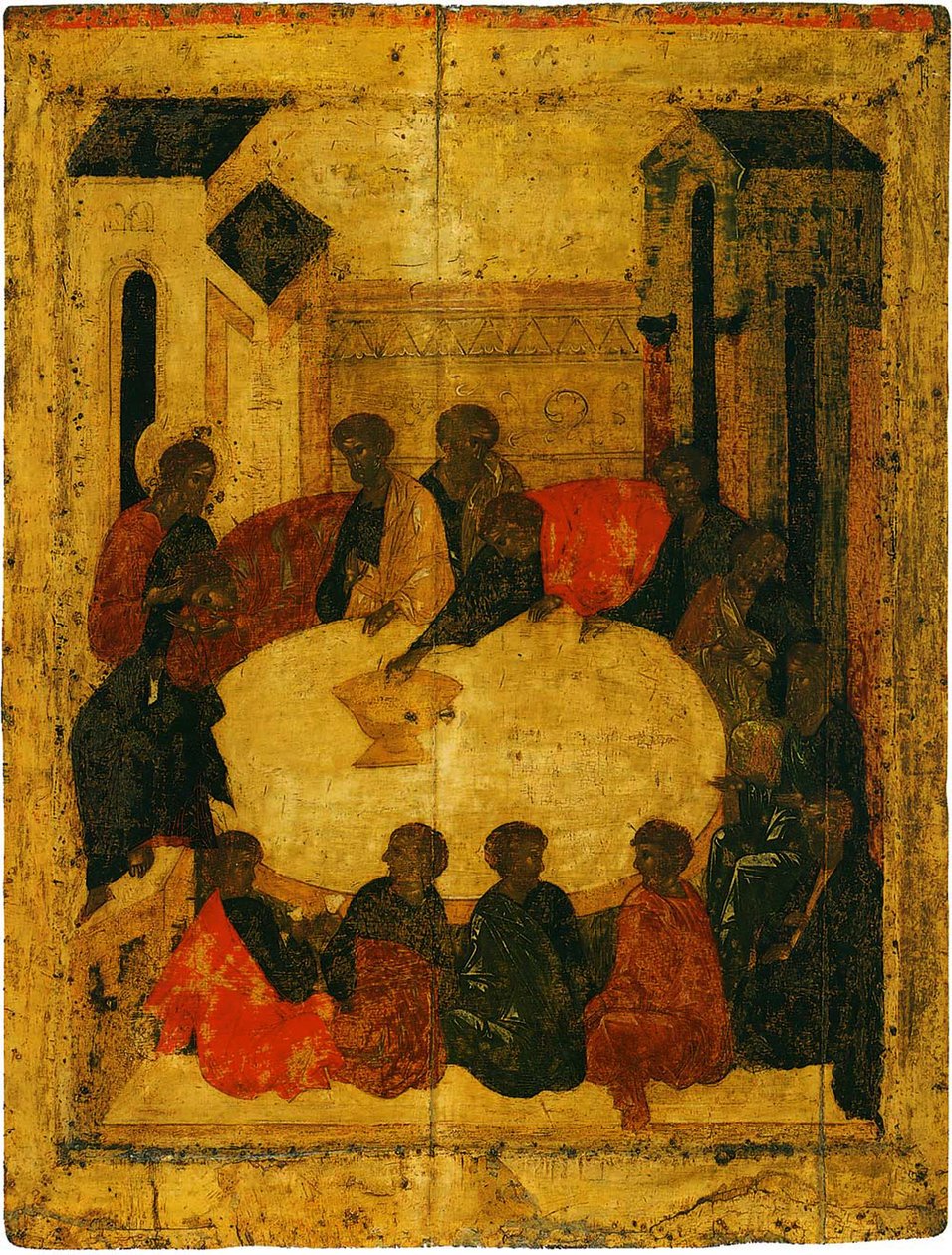 A Última Ceia (tempera und gold leaf on panel) de Russian School