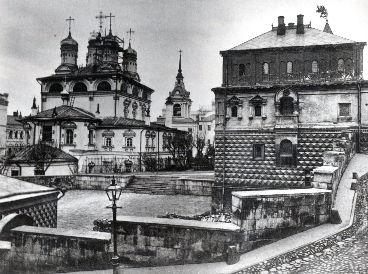 Casa dos Boyars Romanov no Mosteiro do Signo e a Catedral do Signo, Moscou de Russian Photographer