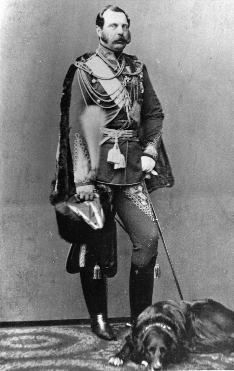 Retrato do Imperador Alexandre II da Rússia (Alexandre II, Alexandre Nikolaievitch Romanov, Alexandre II Nikolaevich) (1818-1881). de Russian Photographer