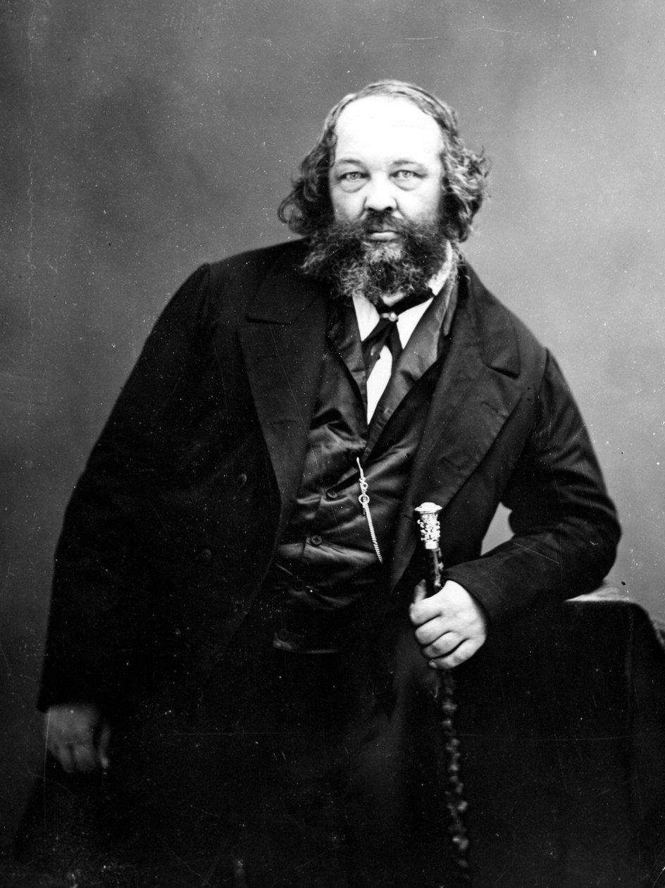 Retrato de Michail Bakunin (1814 - 1876), revolucionário anarquista russo (1814 - 1876). Fotografia. de Russian Photographer