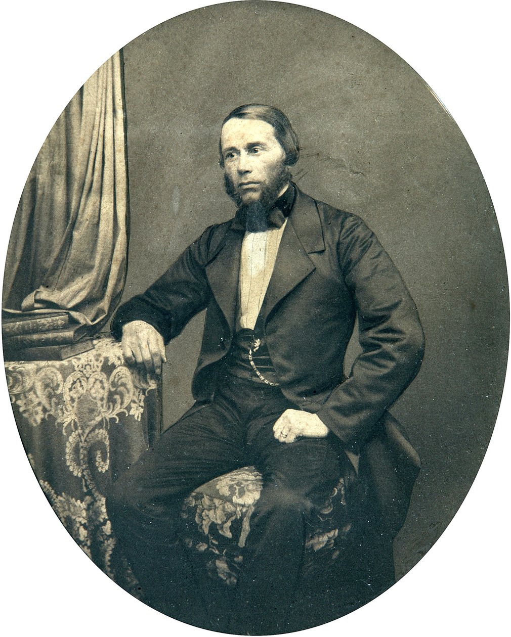 Retrato do filólogo e linguista Yakov K. Groth (1812-1893). Fotografia da albumina de Russian Photographer