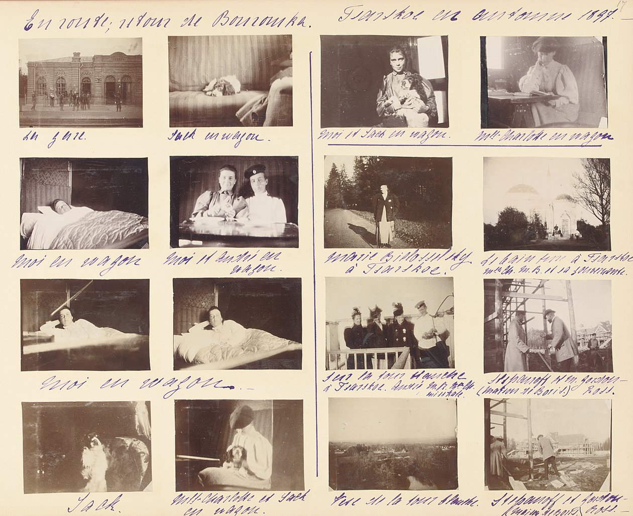A Família Imperial Russa, página de um álbum de fotografias, c.1897-99 (foto p - b) (ver também 487673-80) de Russian Photographer