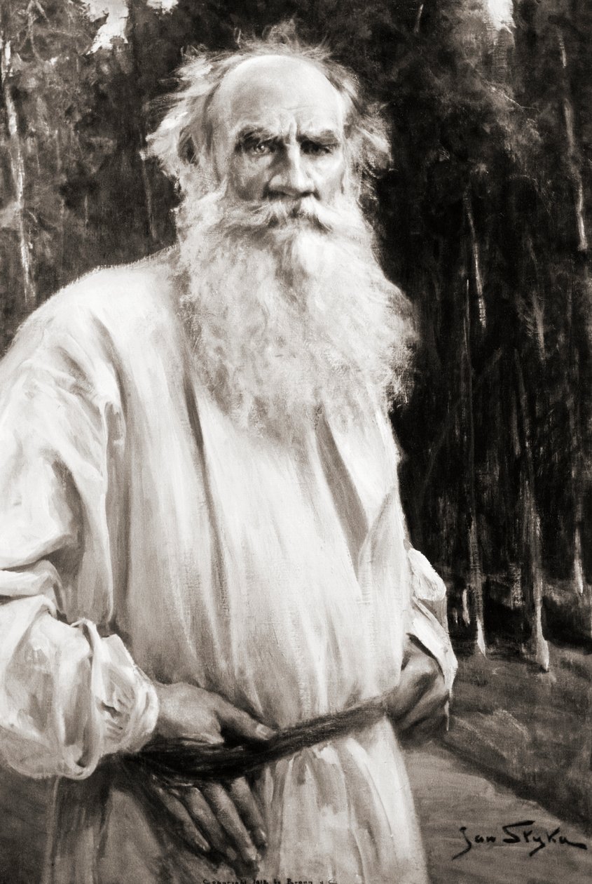Conde Leo Tolstoy, depois de uma pintura de Jan Styka (lito) de Russian School