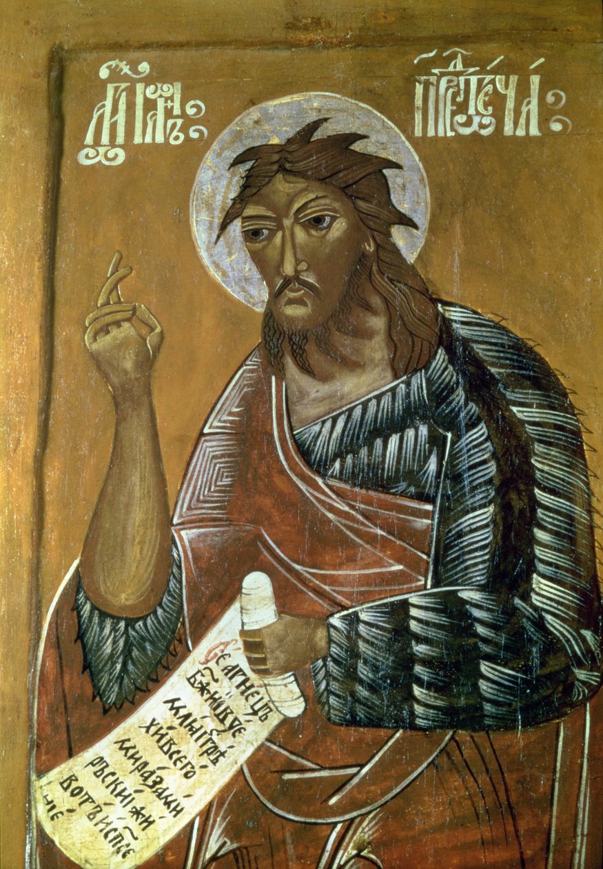 John the Precursor, século 17 (tempera no painel) de Russian School