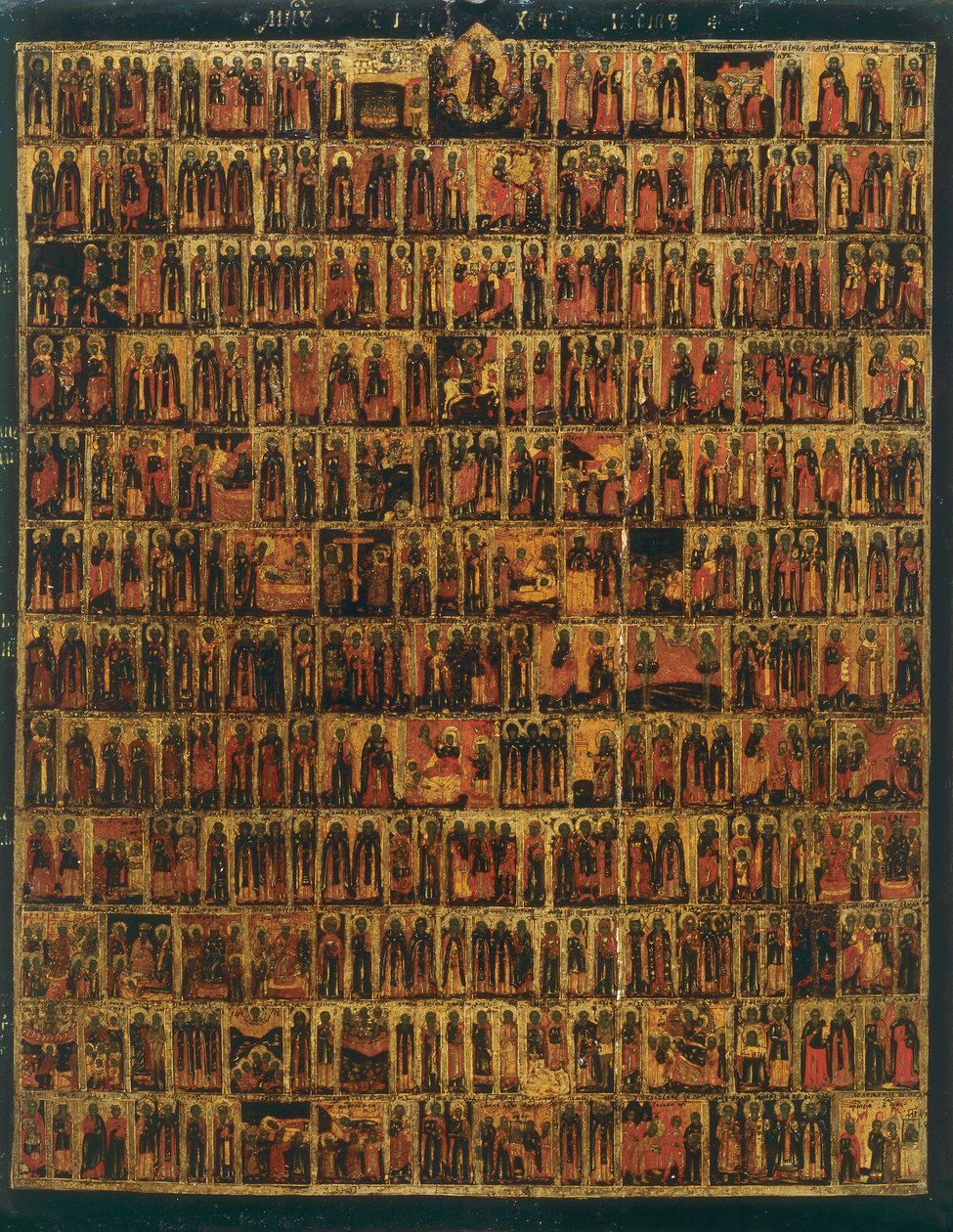 Menologia de setembro a fevereiro, da escola russa, na Galeria Accademia de Florença de Russian School