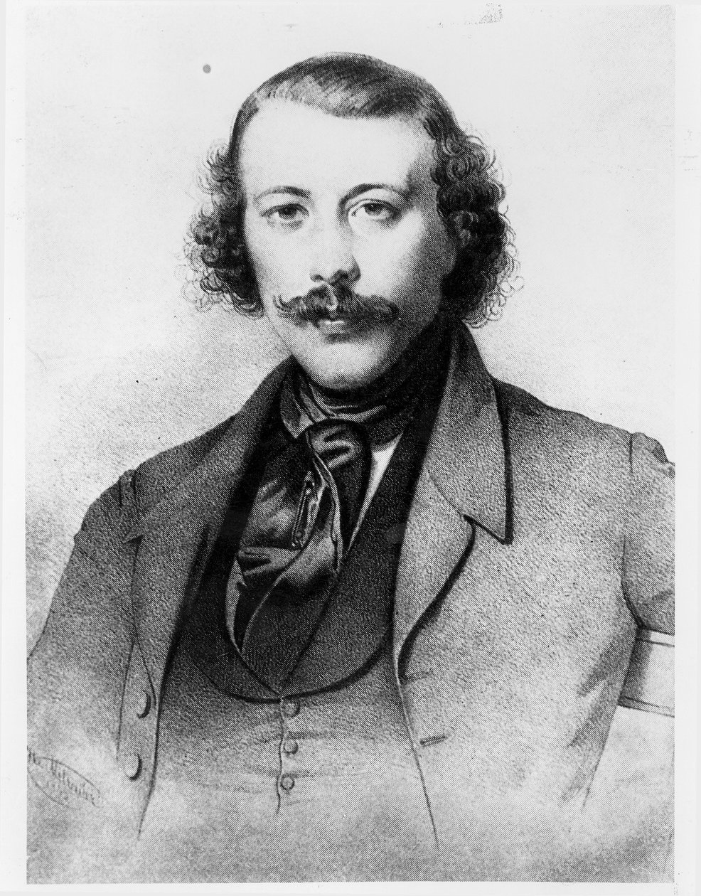 Retrato de Mikhail Aleksandrovich Bakunin (1814-1876) 1843 de Russian School