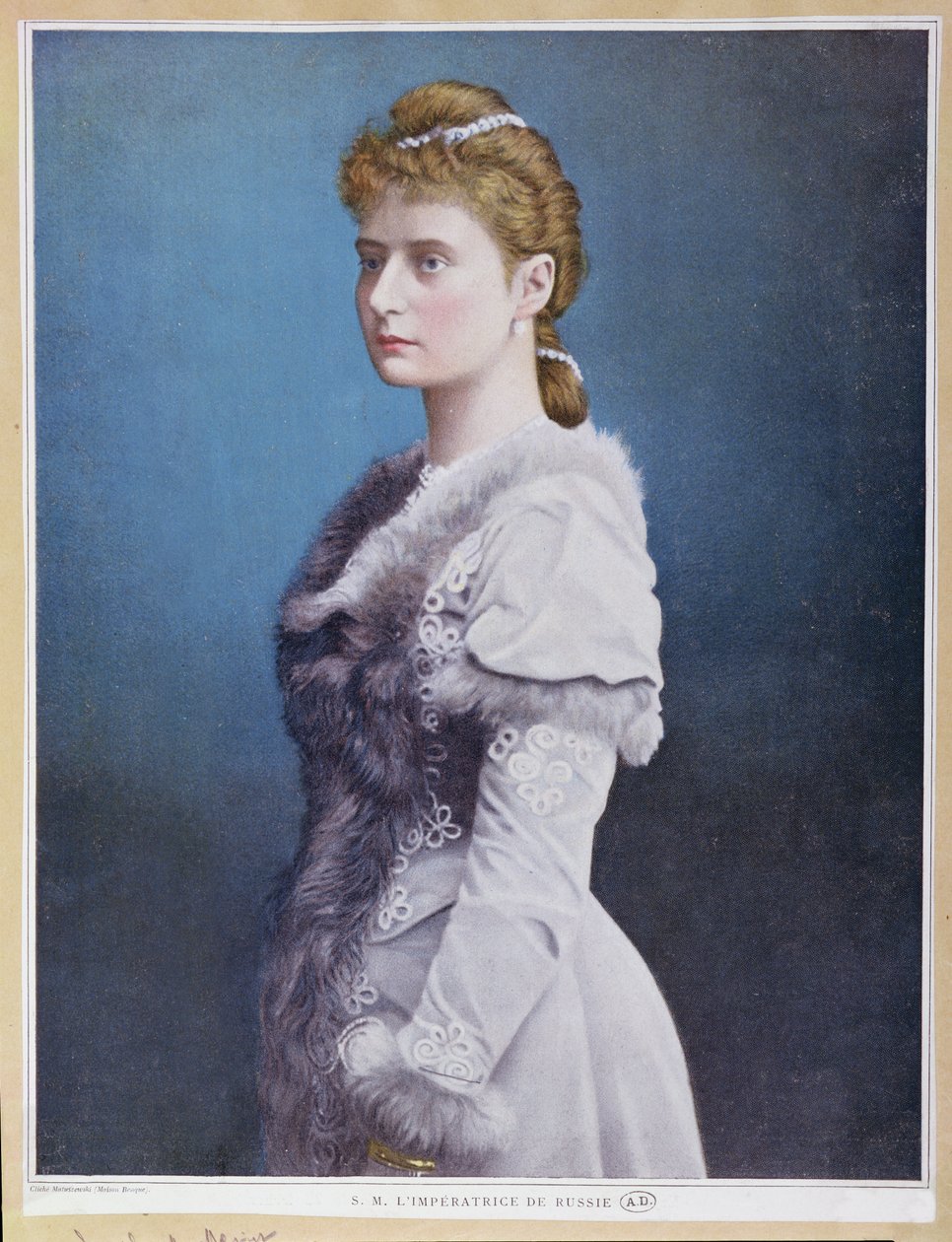 Retrato da Czarina Alexandra Feodorovna (1872-1918) c.1898 de Russian School