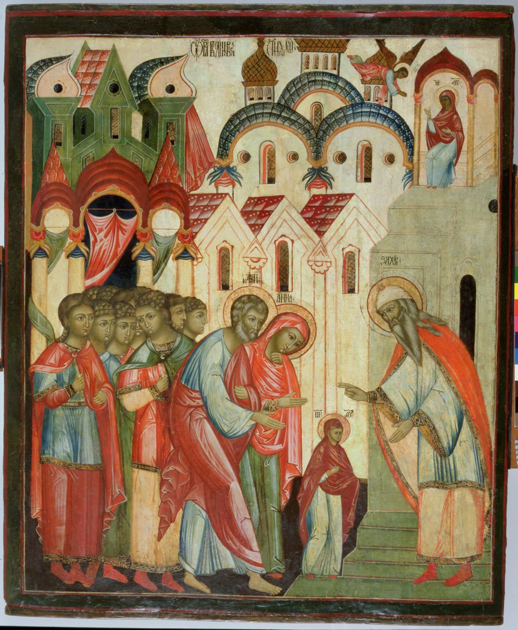Apresentação da Virgem no Templo (têmpera no painel) de Russian School