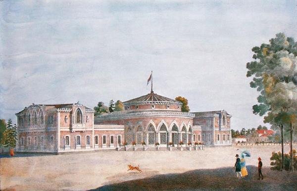 Estação Ferroviária e Restaurante Francês no Parque Catherine, 1824 de Russian School