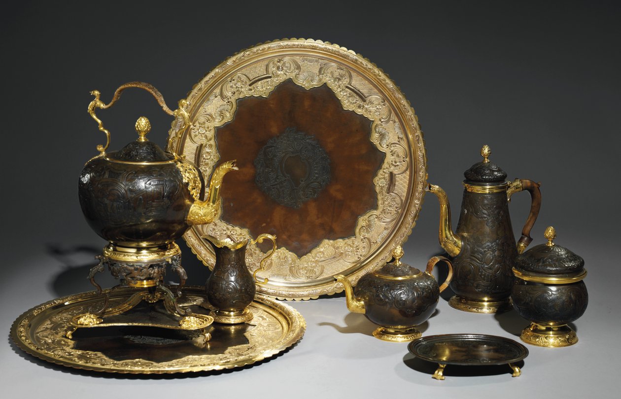 Serviço de chá e café, provavelmente da oficina Demidoff, os Urais, c.1770 de Russian School