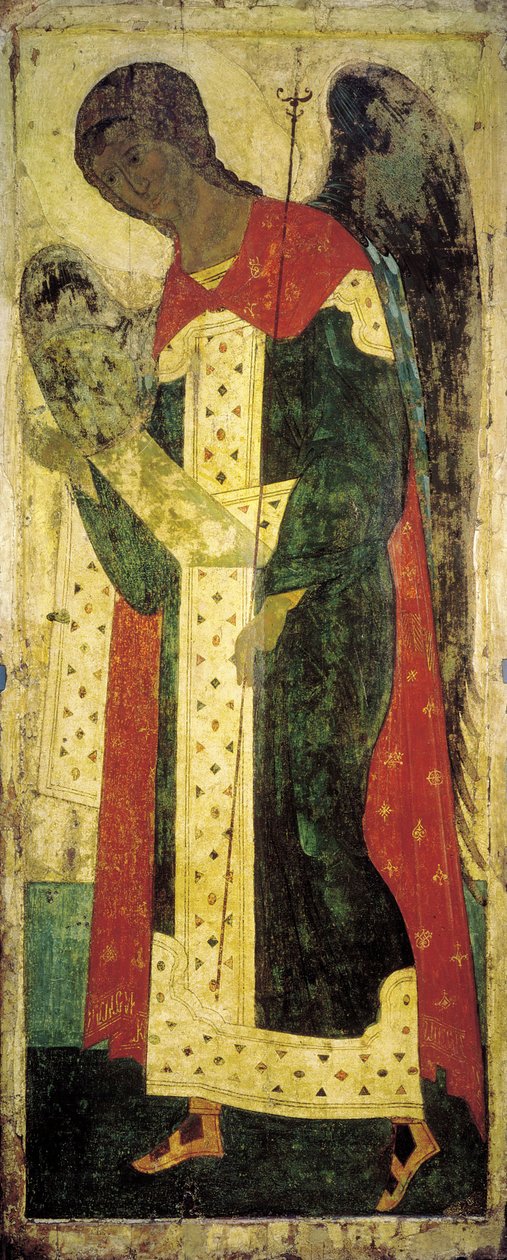 O Arcanjo Gabriel, 1408. de Russian icon.