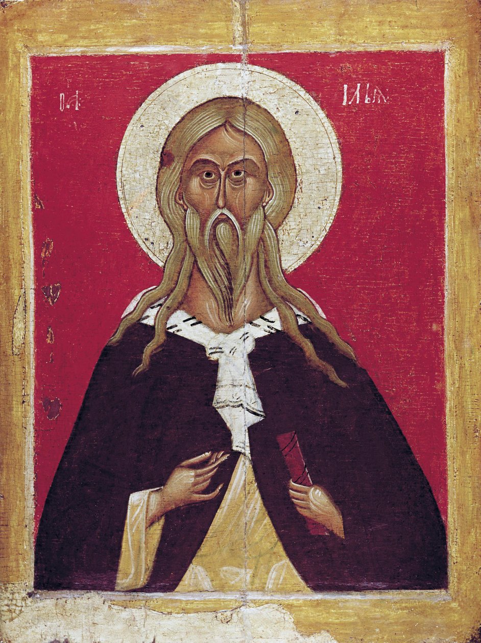 O profeta Elias, final do século 14 - início do século 15. de Russian icon.