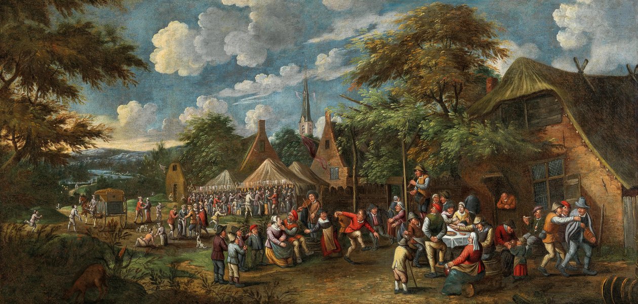 Feira da vila, um 1700. de Rutger Verburgh