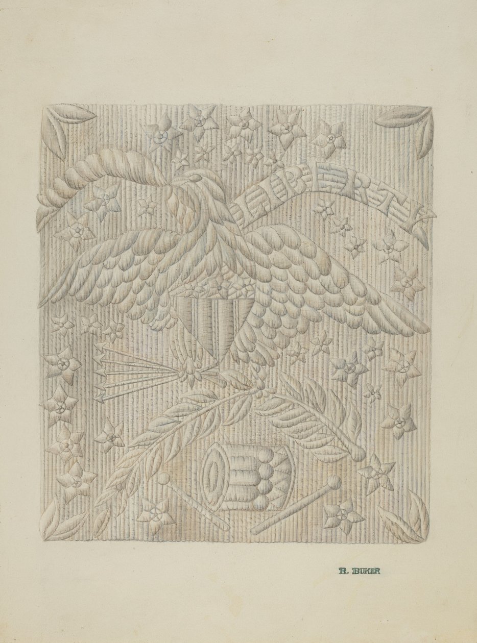 Colcha de apliques (detalhe) de Ruth Buker