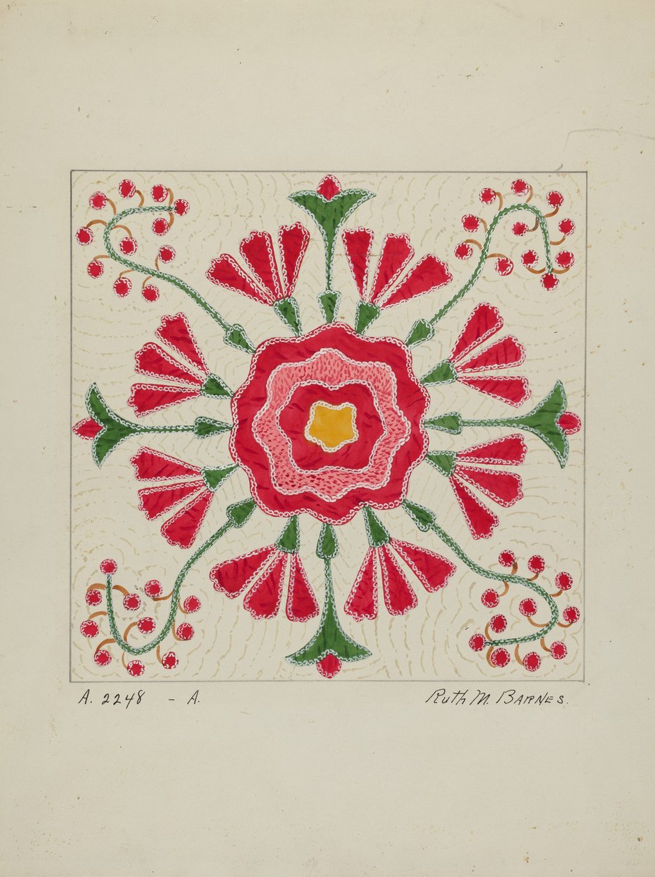 Colcha de apliques, c. 1940. de Ruth M Barnes