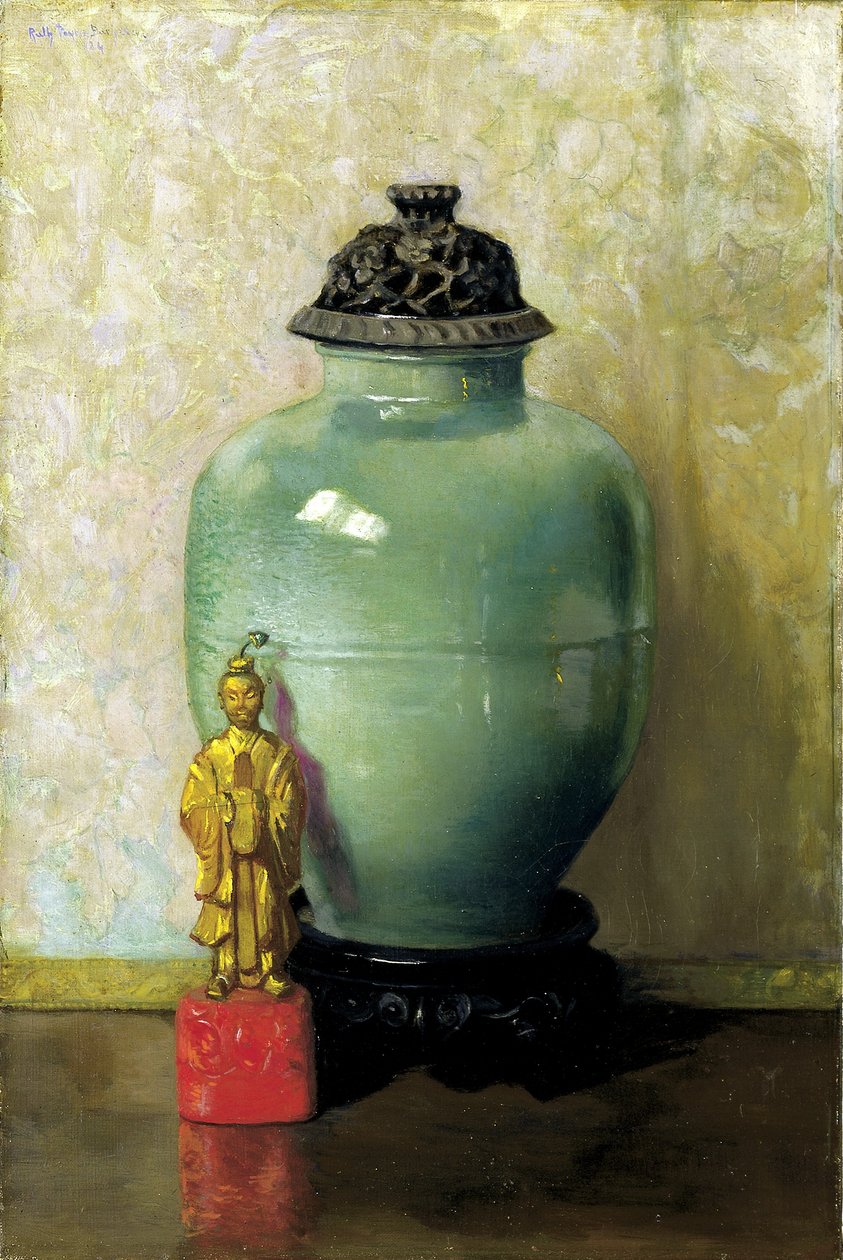 Jarra chinesa verde de Ruth Payne Burgess