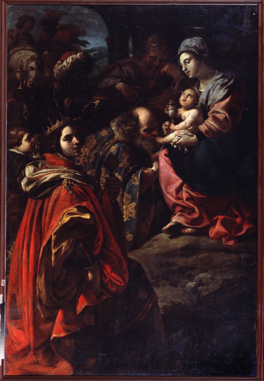 A Adoração dos Magos. Pintura de Rutilio Manetti (1571-1639). Óleo sobre tela. Arte italiana, estilo barroco. Museu Estatal de Arte, Yekaterinburg, Rússia. de Rutilio Manetti