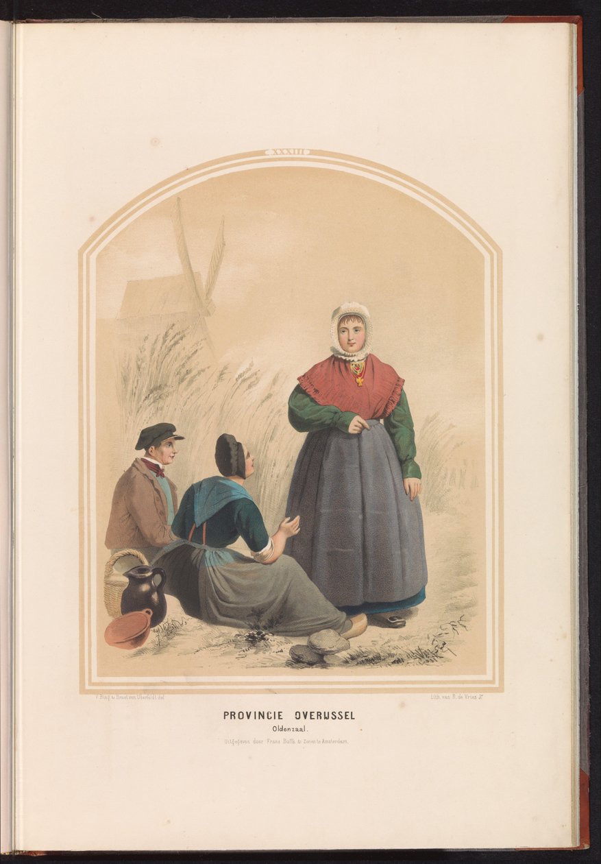 Traje de Oldenzaal em Overijssel, 1857
Província de Overijssel. Oldenzaal / XXXIII (título sobre o objecto) de Ruurt de Vries