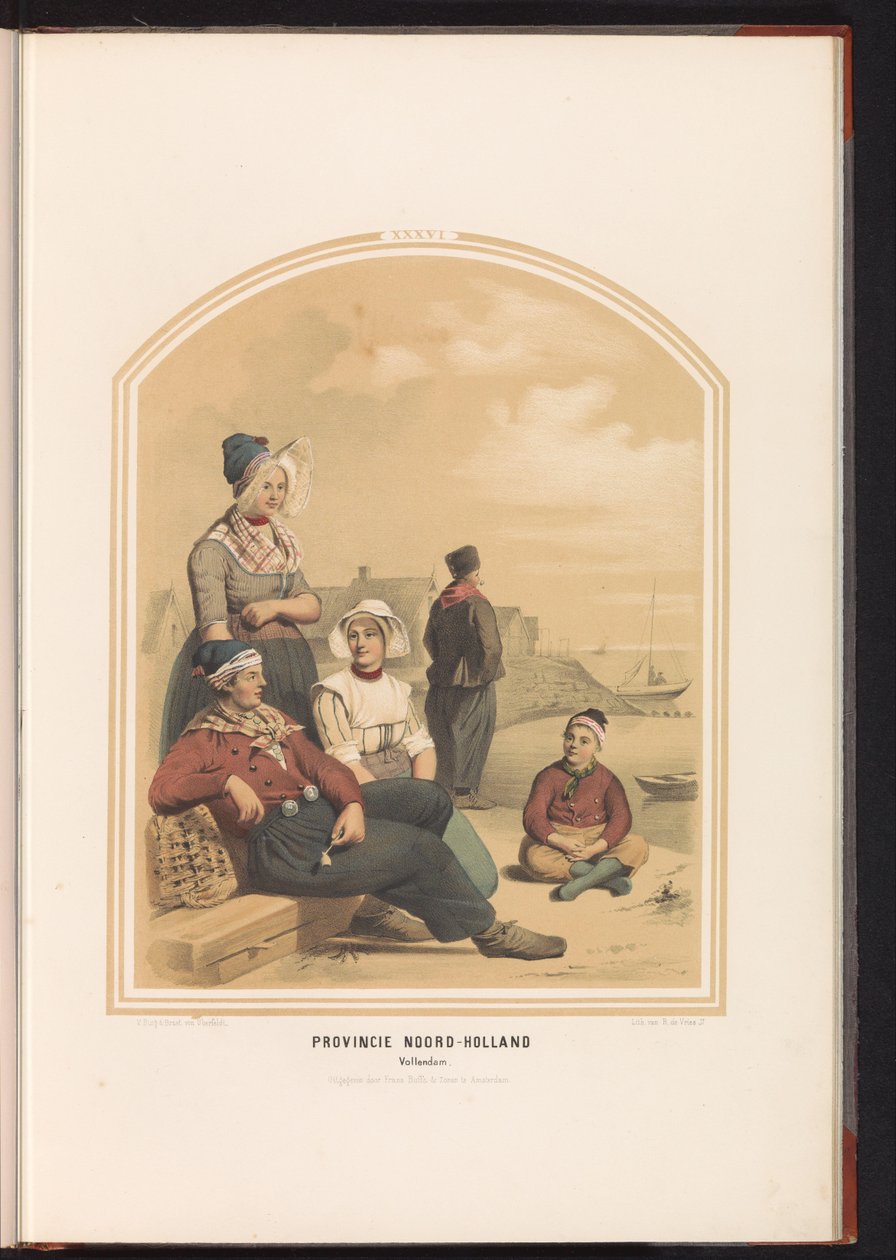 Fantasia de Volendam na Holanda do Norte, 1857
Província da Holanda do Norte. Vollendam / XXXVI (título sobre o objecto) de Ruurt de Vries