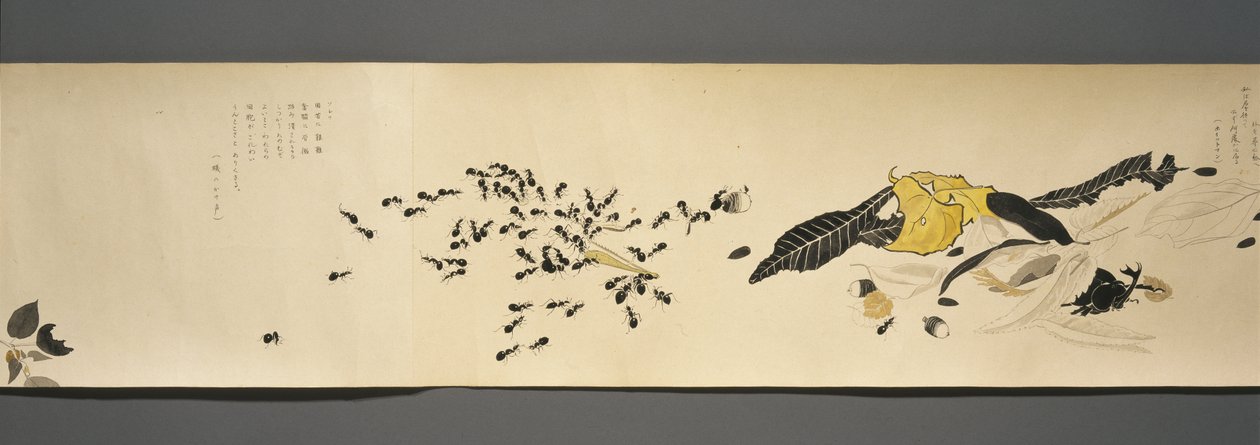 Amigos dos Animais Selvagens (Yasei no Tomo), Taisho, Taisho 7º Ano, c.1918 (tinta & wc em papel tufado decorado com mica) de Ryoka Kawakami