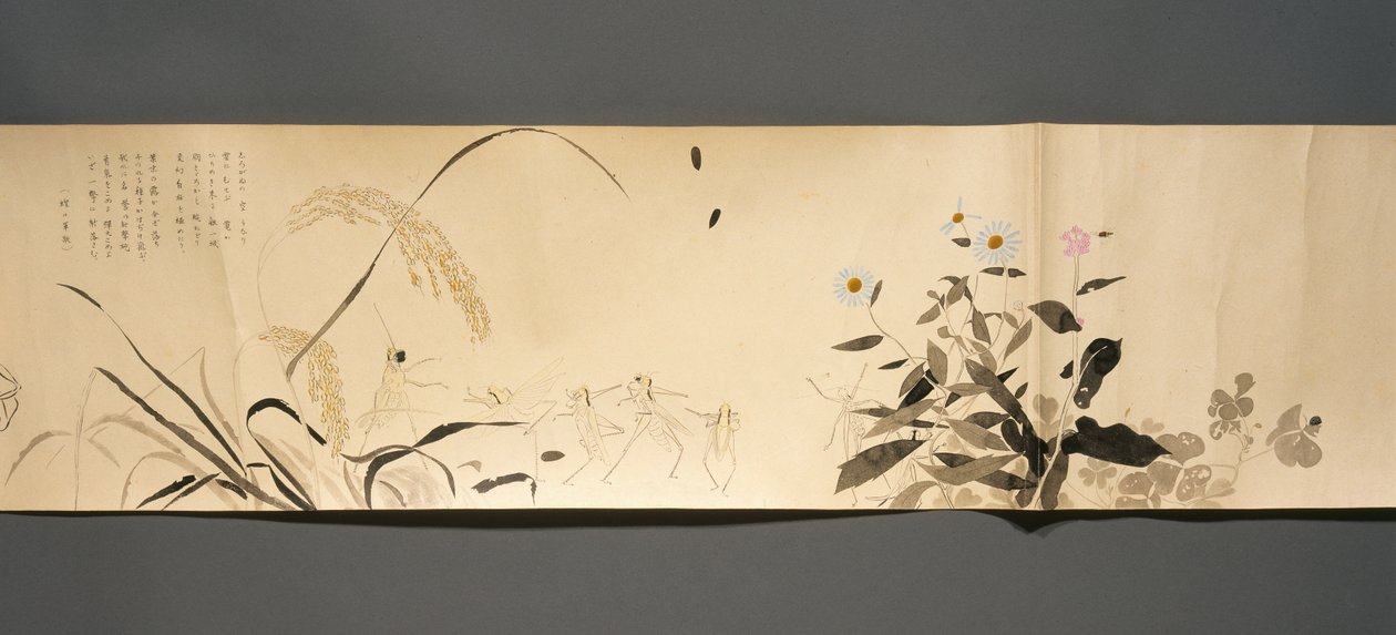 Amigos da Vida Selvagem (Yasei no Tomo), c.1918 (tinta, aguarela opaca, laca sobre papel de cera) de Ryoka Kawakami
