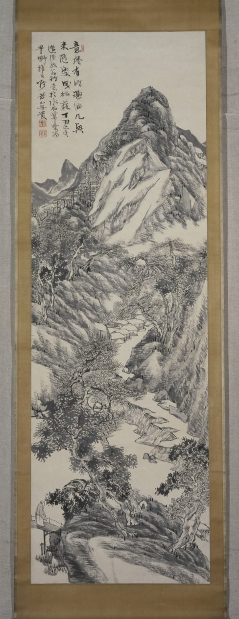 Paisagem de montanha, inverno de 1877 (tinta sobre papel) de Rôzan Yasuda