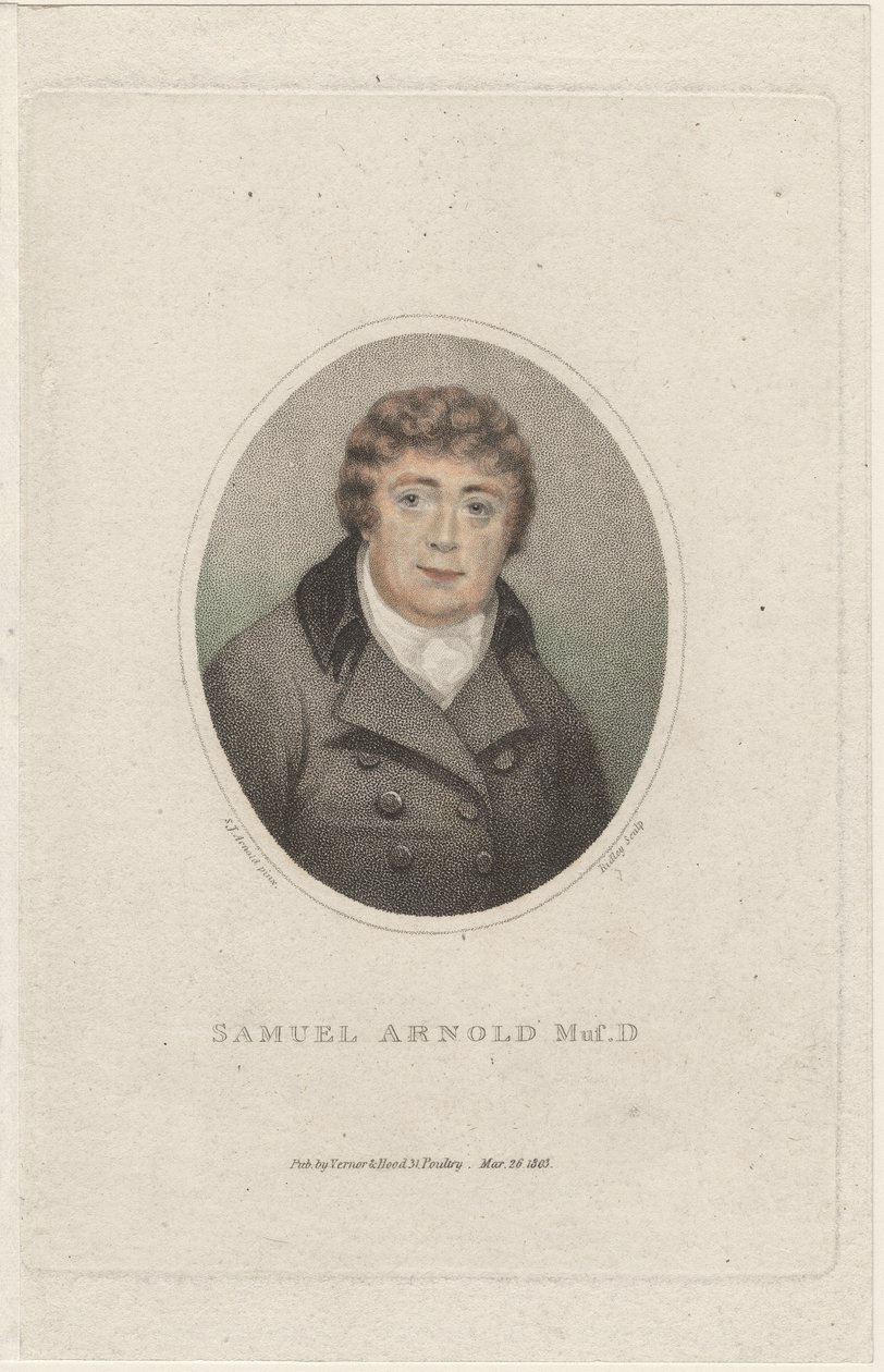 Samuel Arnold, gravado por William Ridley (1764-1838), 1803 (gravura stipple colorido) de S. J. Arnold
