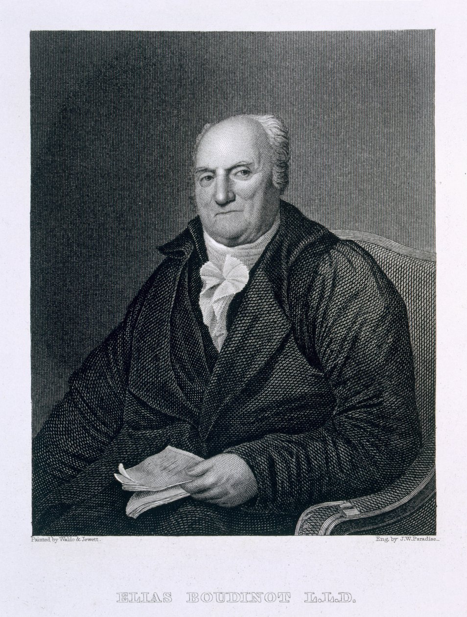 Elias Boudinot, gravado por John Wesley Paradise (1809-62) de S.L. and Jewitt, T.O.S. Waldo