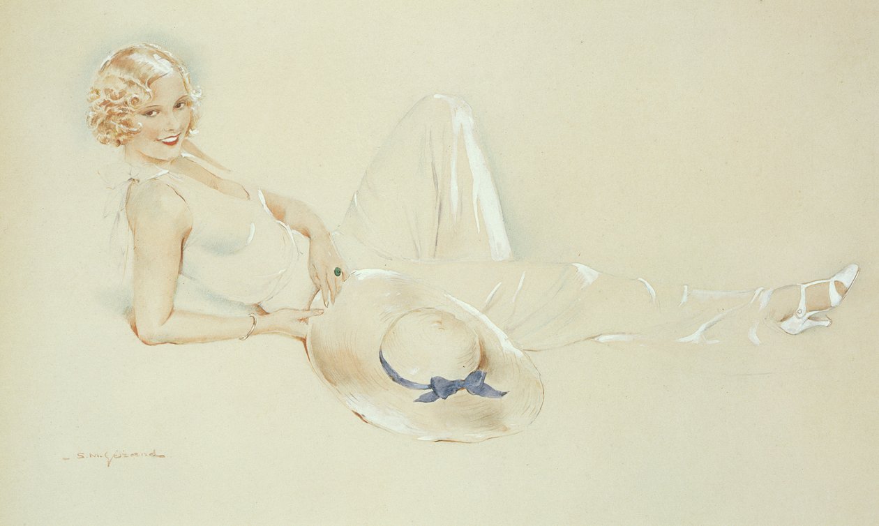Menina com chapéu (wc no papel aumentado com branco) de S.M. Gerard