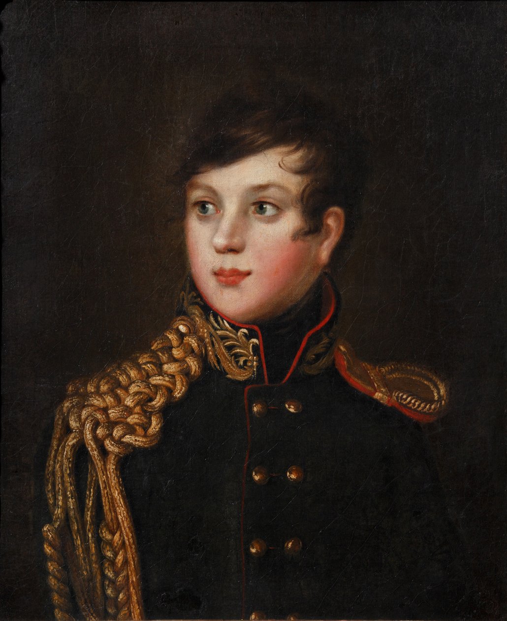 Retrato do príncipe Alexander Pavlovich Stroganov 1795-1814, ca 1812 de S.S. Svintsov